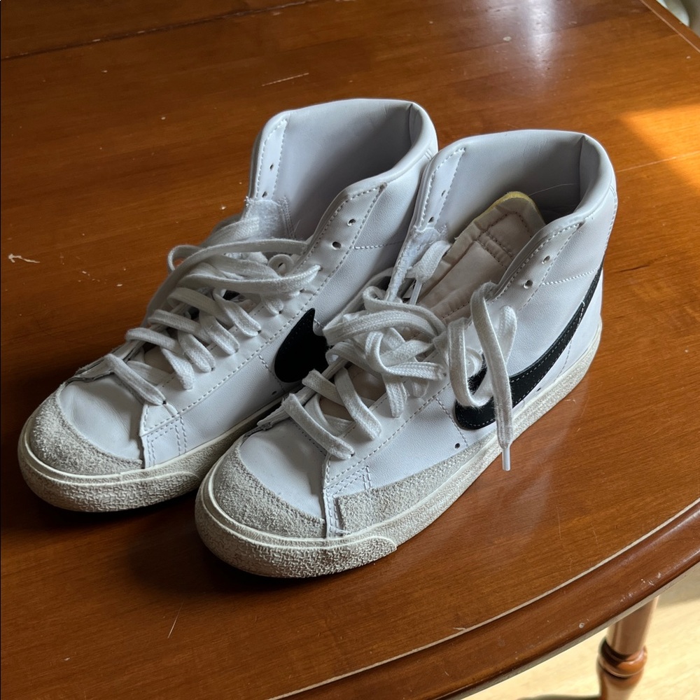 Nike White High-Tops with Black Accent